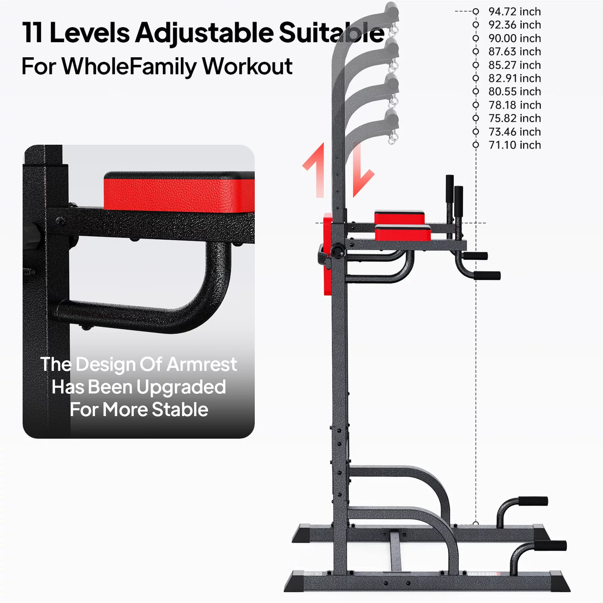Multifunction Power Tower Dip Station Pull up Bar Power Rack 480lbs R7554