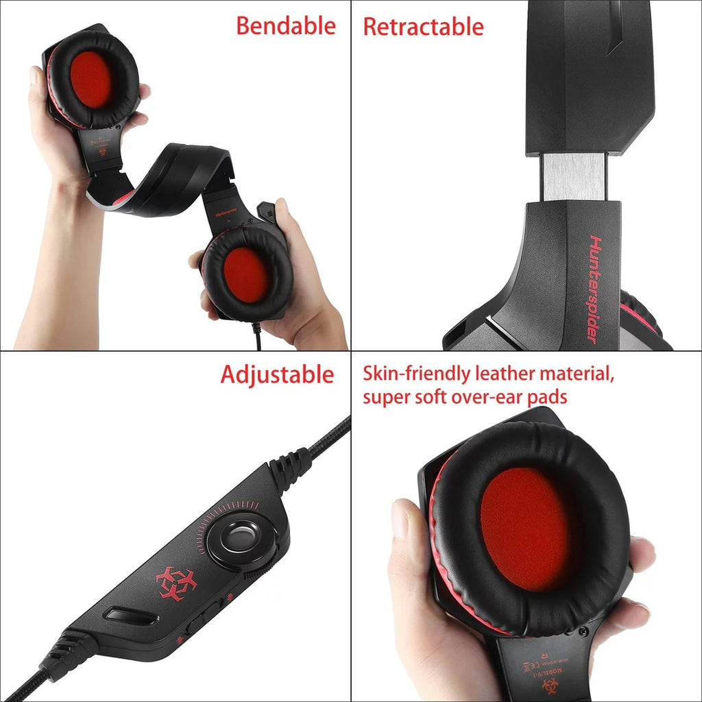 Gaming Headset with Mic, Over Ear 3.5mm Noise Canceling LED Light Y671354