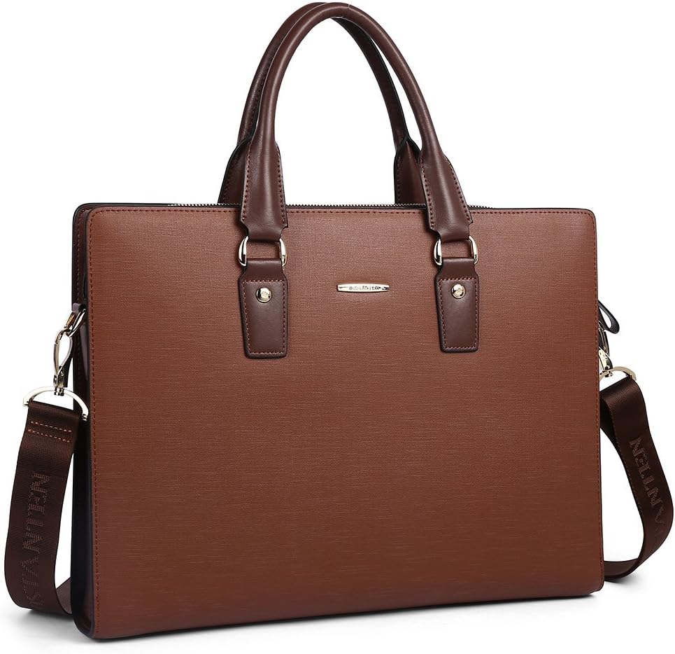 Leather Laptop Briefcase Shoulder Bag N431