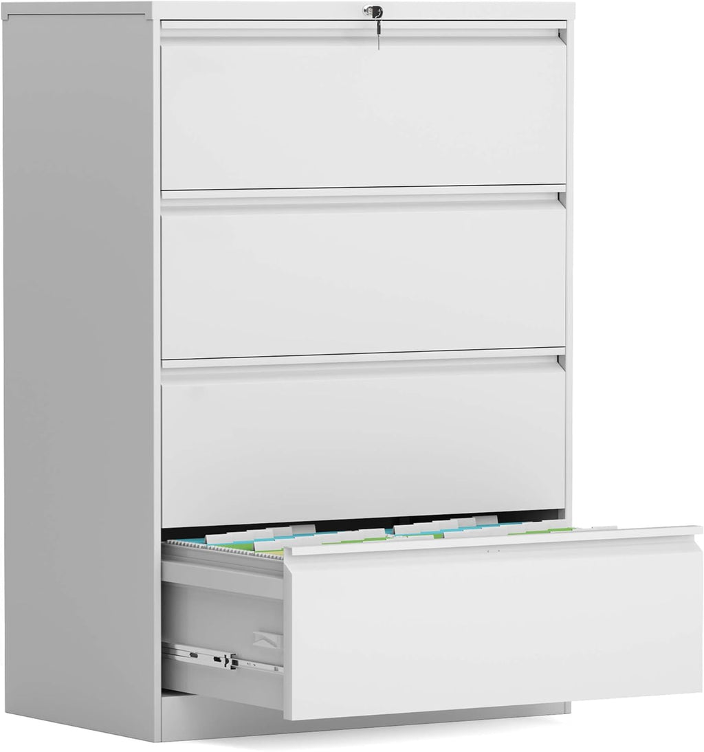 Black 4 Drawer Metal Steel File Cabinet with Lock J525531