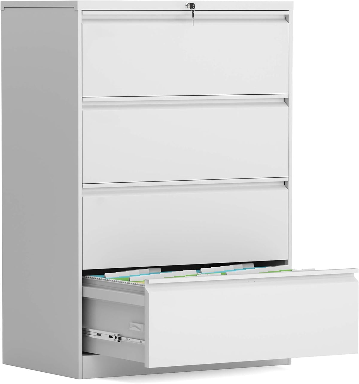 Black 4 Drawer Metal Steel File Cabinet with Lock J525531