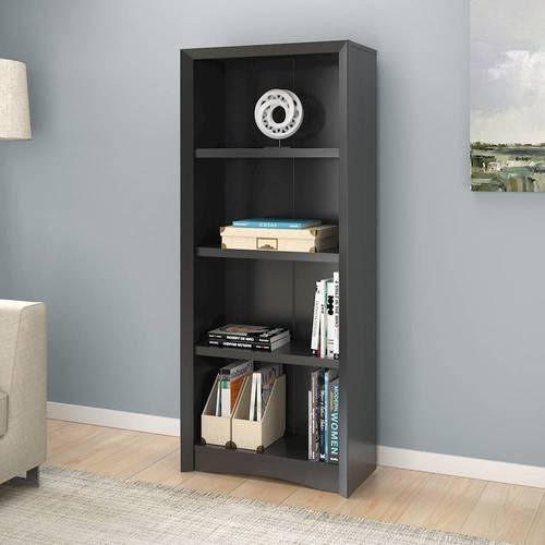 Black 4 Shelf Tall Bookcase W746950