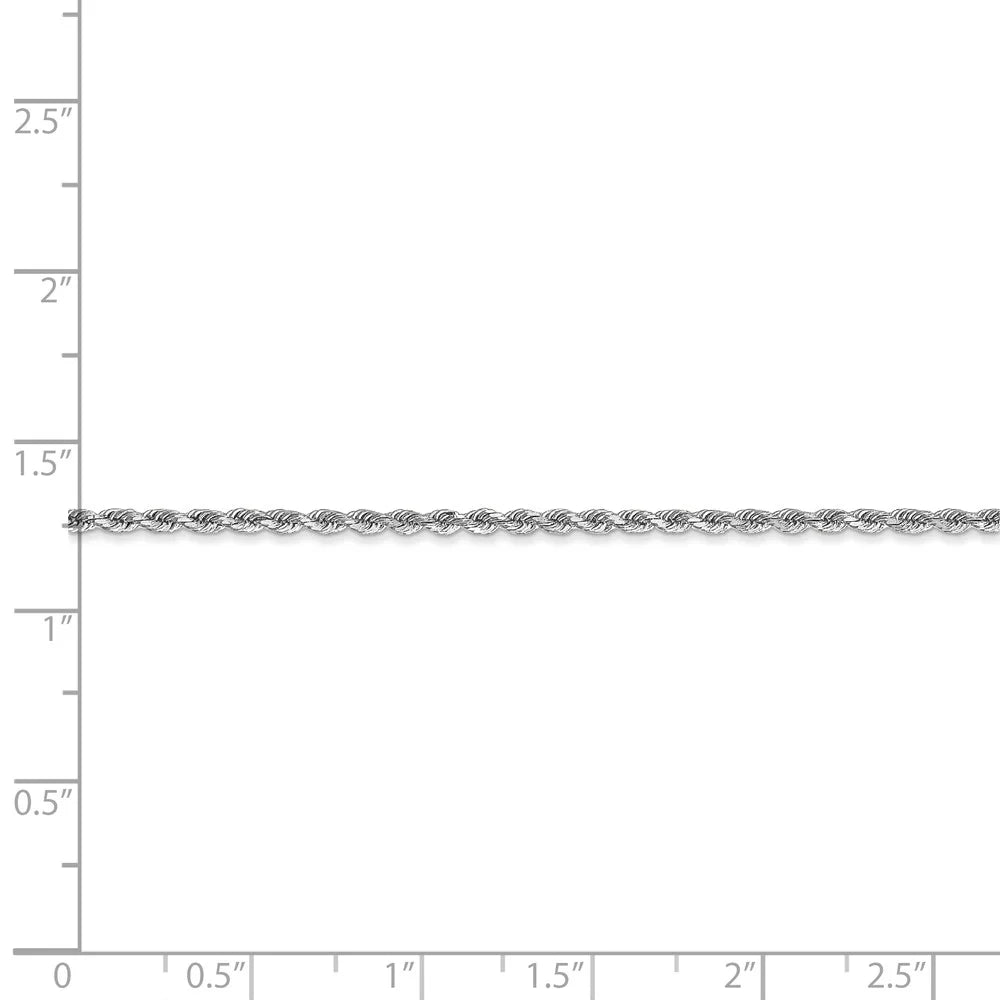 10kt White Gold 1.75mm Diamond-cut Rope Chain Necklace C351588