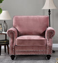 Pink Velvet Tufted Armchair X7776