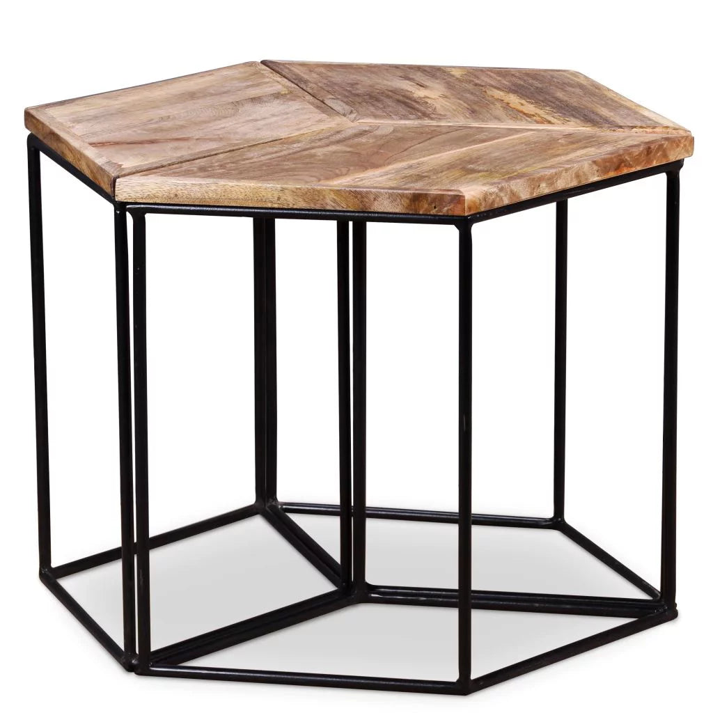 Mango Wood Coffee Table with Iron Frame W426340