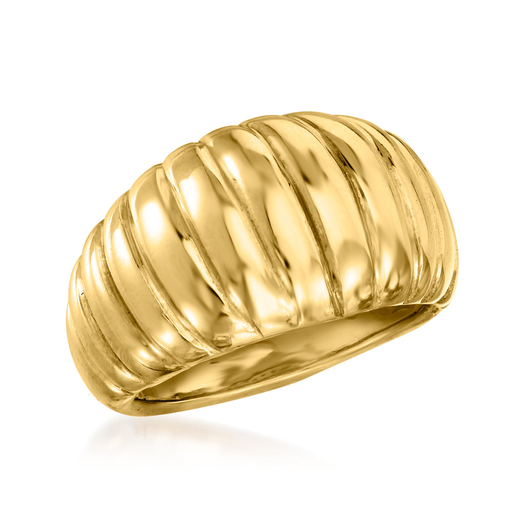 18kt Yellow Gold Electroform Dome Ring Y8448