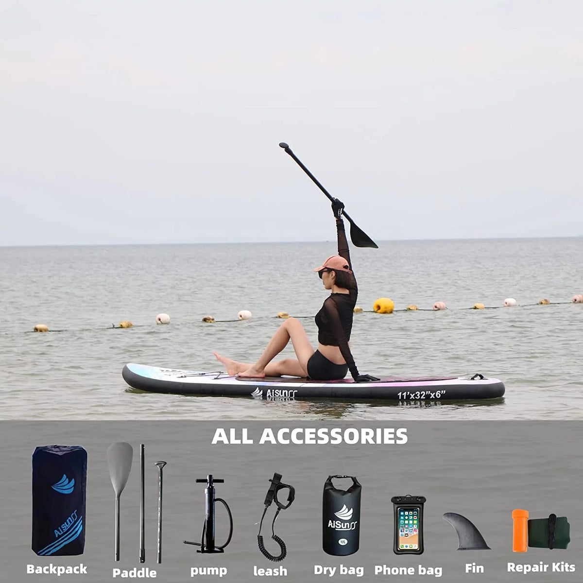 Inflatable Stand up Paddle Board 11ft Purple V56029