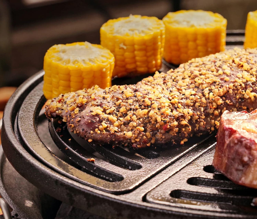 Pre-Seasoned Cast Iron Portable Charcoal Grill Q285