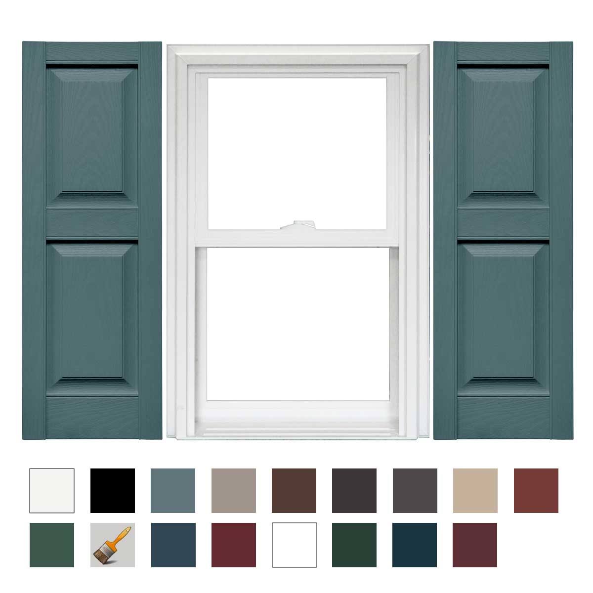 Vinyl Raised Panel Standard Shutter 1 Pair 12 x 43 N3321