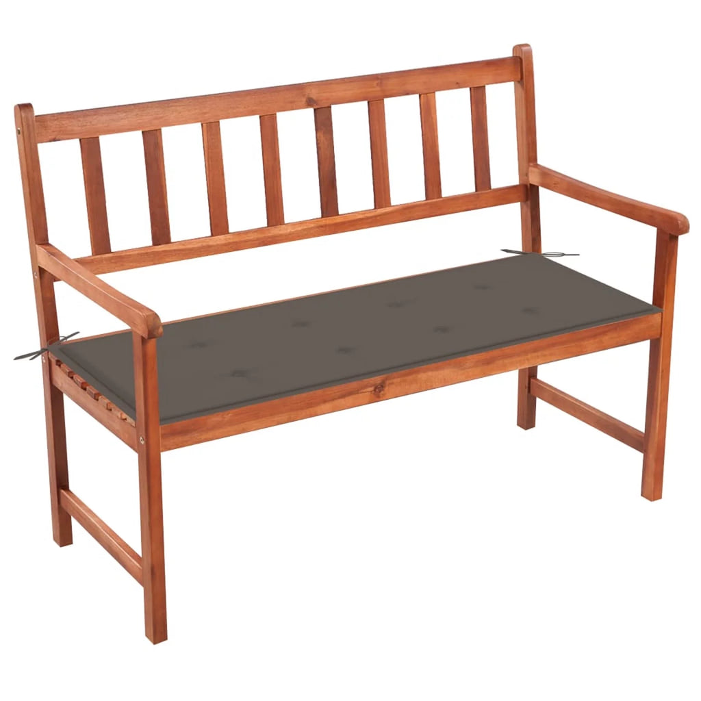 Solid Acacia Wood Patio Bench with Cushion R864980