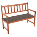 Solid Acacia Wood Patio Bench with Cushion R864980