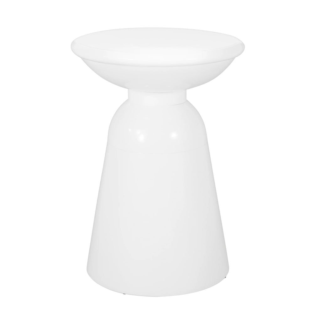 White Metal Outdoor Side Tables, Set of 2 G6621