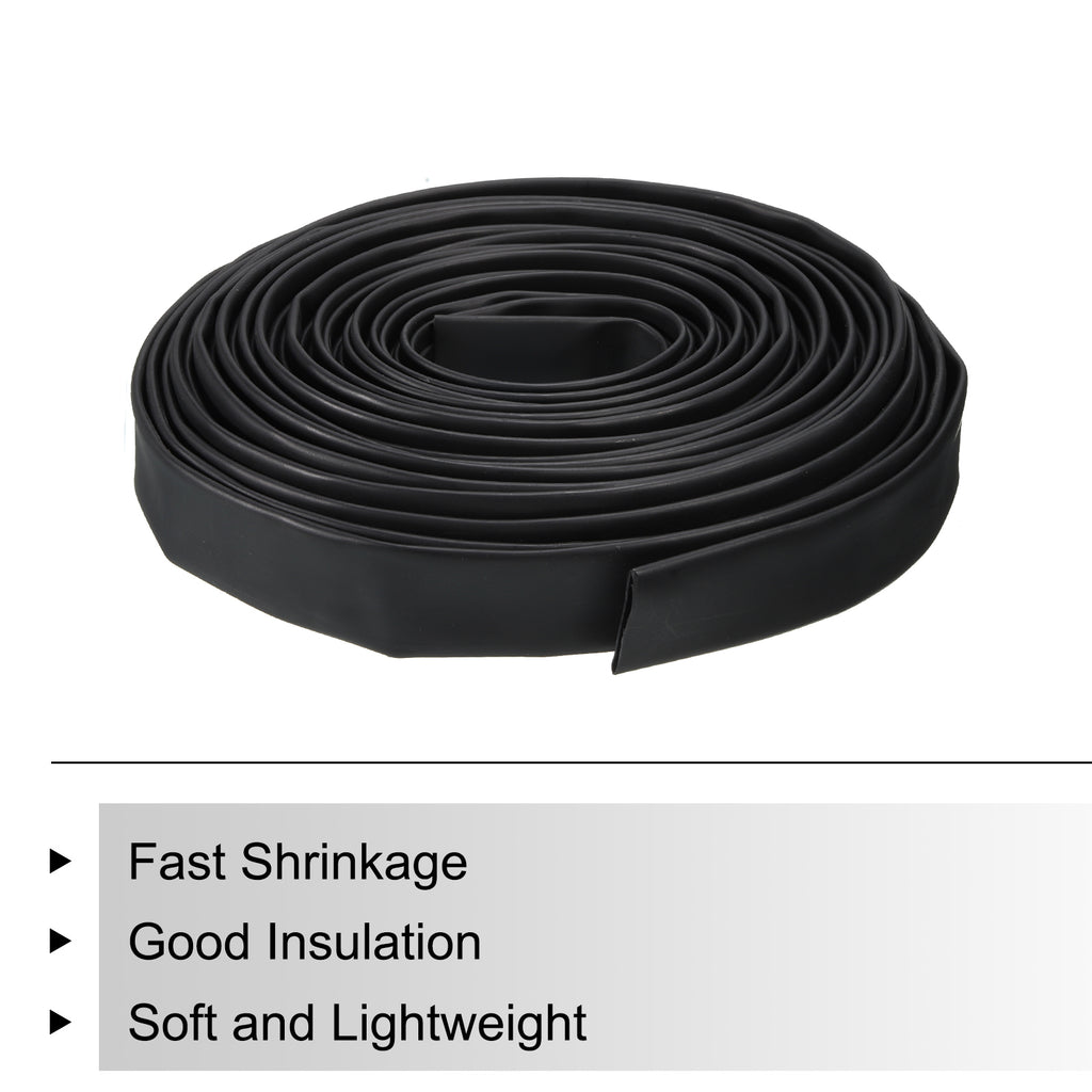 18mm Dia 50ft Black 4:1 Dual Wall Adhesive Lined Heat Shrink Tubing I3288