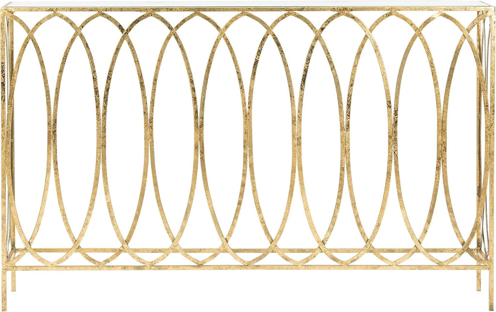 Gold Foil and Glass Console Table J138