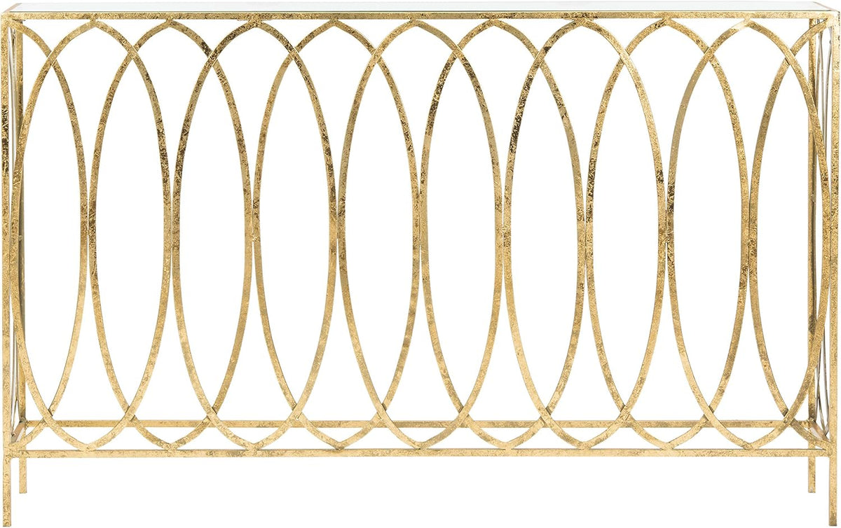 Gold Foil and Glass Console Table J138