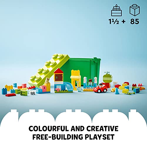 Brick Box Starter Set with Storage Box, Bricks, Figures, Dog, and Car A360