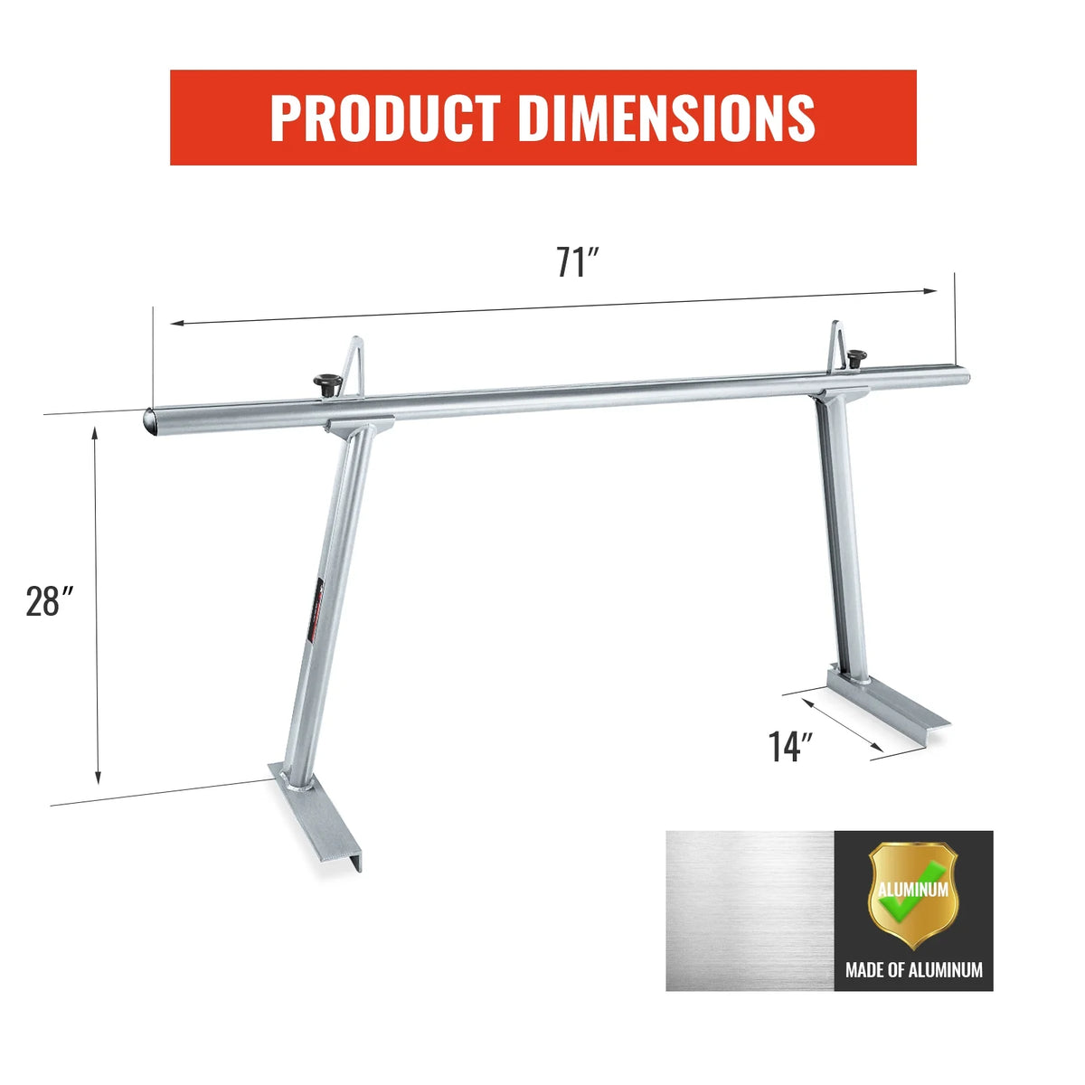 Extendable Aluminum Pick-Up Truck Ladder Rack E417