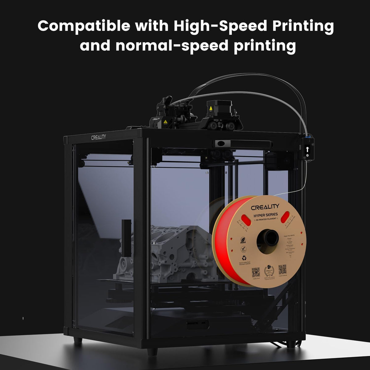 3D Printer with 600mm/s Printing Speed, Direct Drive Extruder, 60W Hotend Heater, Red PLA Filament X38204