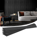 4-Piece Wood Slat Acoustic Panels, Matte Black L516526