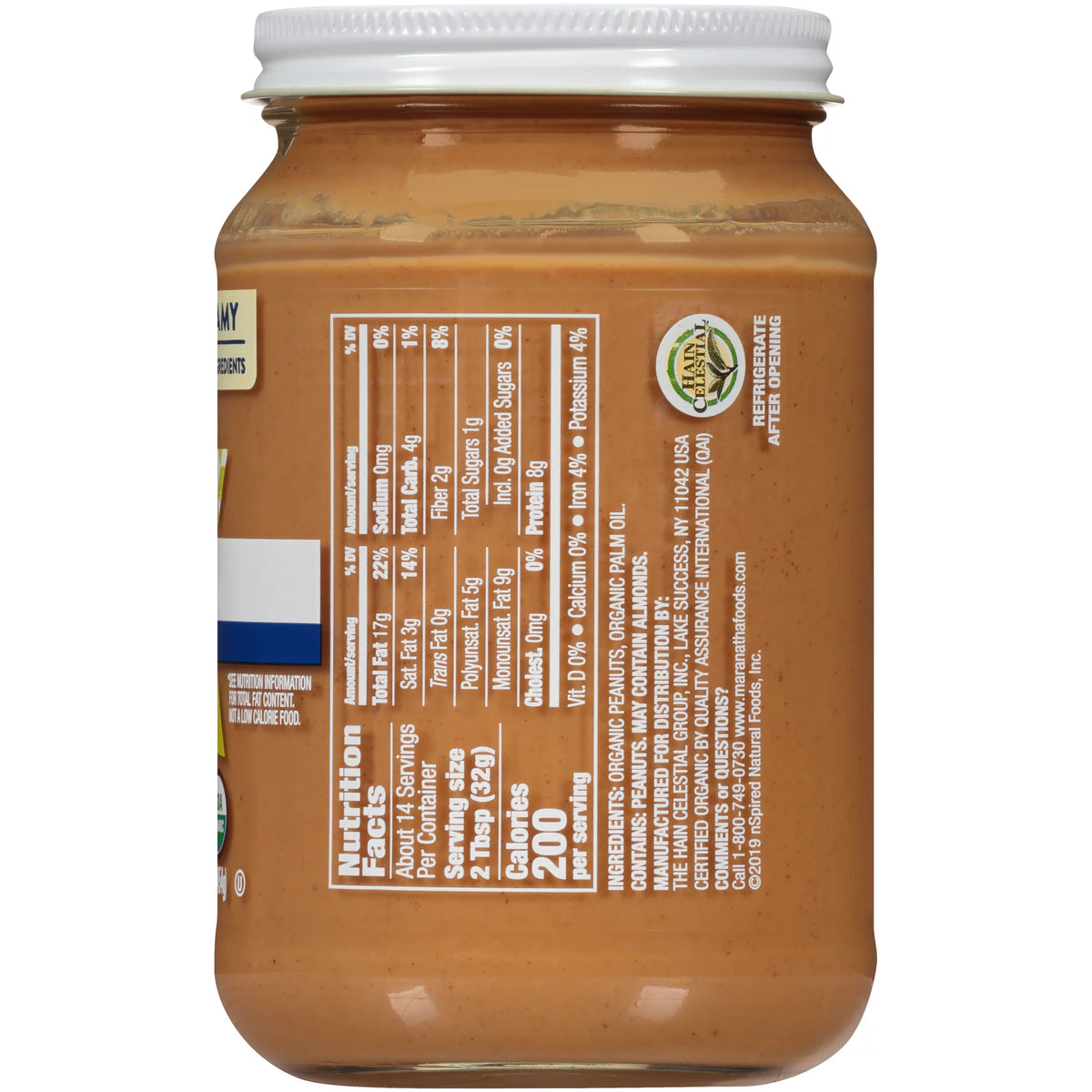 Organic Creamy Peanut Butter Spread, 16 oz Pack Of 6 Z852