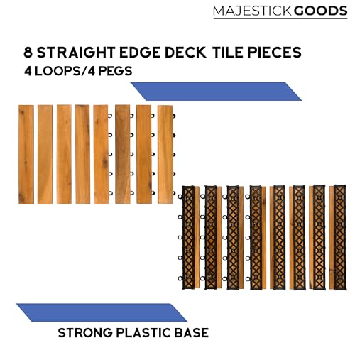 12 x 12 Acacia Hardwood Outdoor Flooring Edge Straight 8 pack B8744