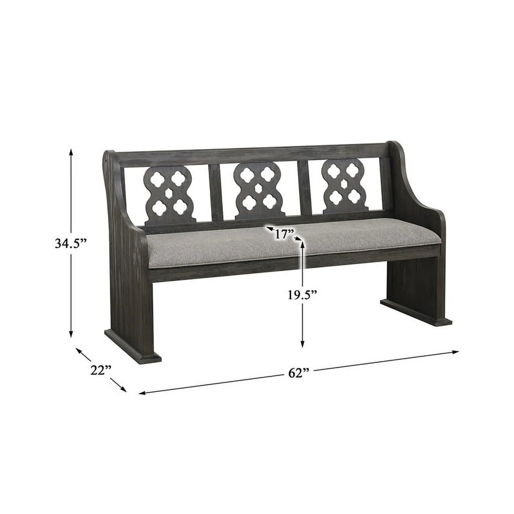 Traditional Wood Dining Room Bench with Back U4966