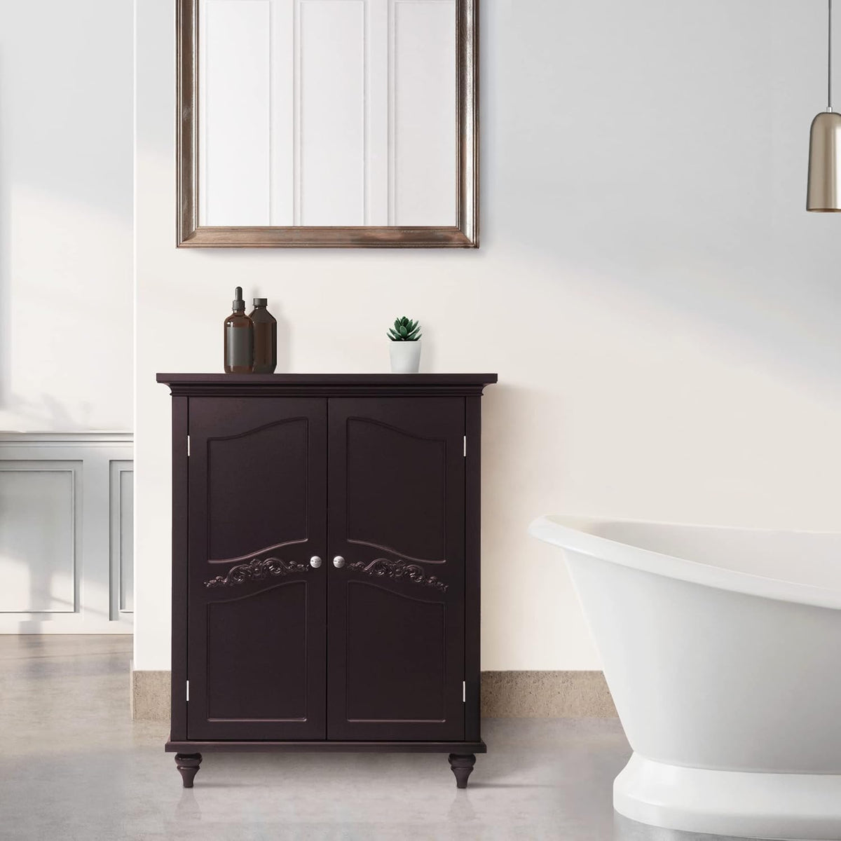 Freestanding Floor Cabinet with 2 Doors and 2 Adjustable Shelves M62913