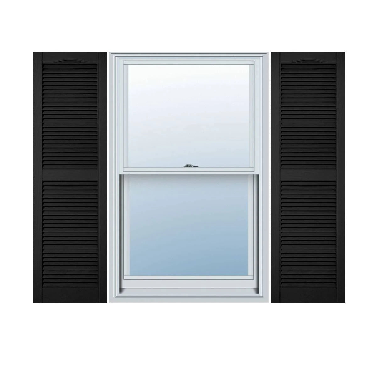 Black Vinyl Open Louver Shutters G513