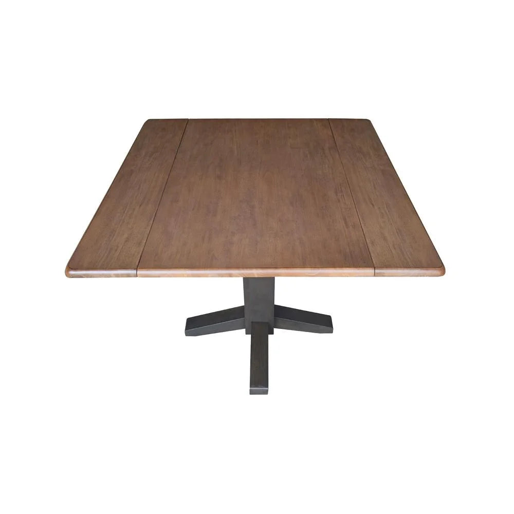 36" Solid Wood Square Dual Drop Leaf Dining Table D5215