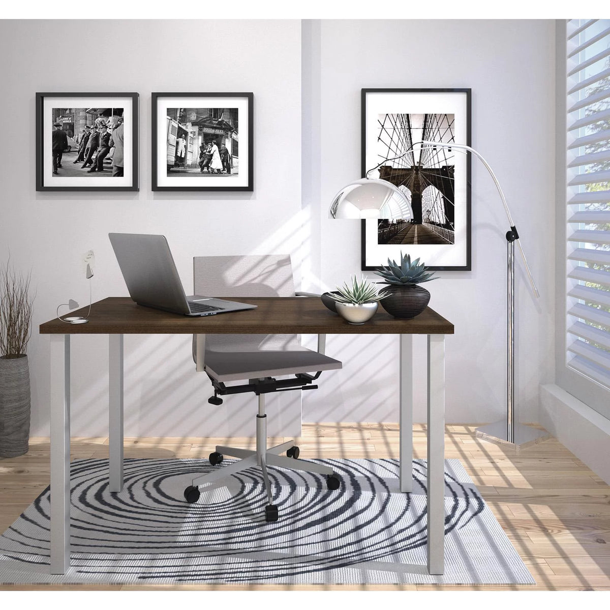 48W Table Desk with Square Metal Legs F207