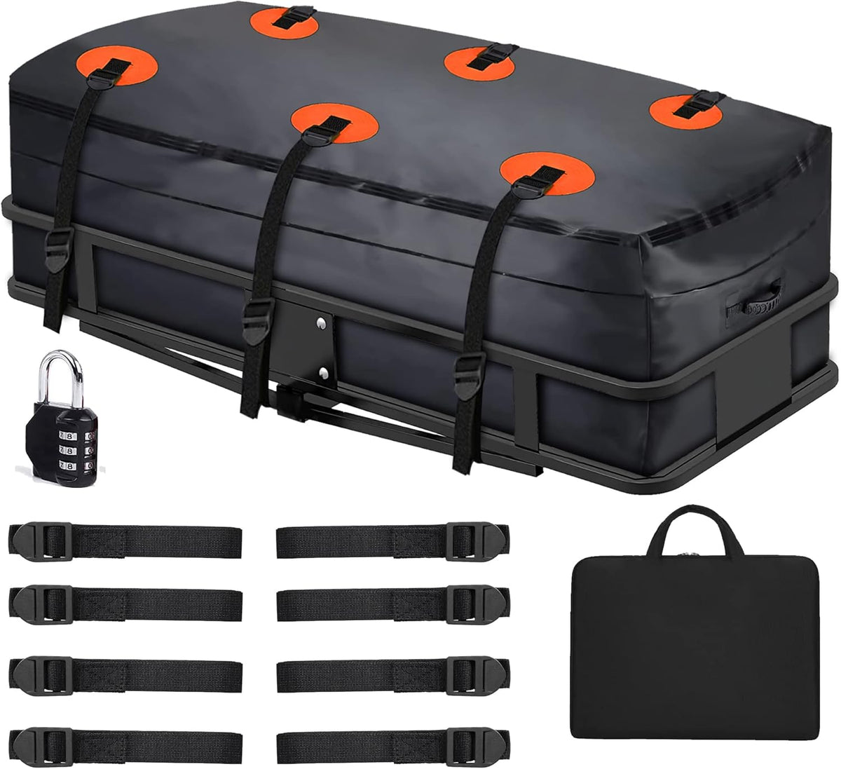 Hitch Cargo Carrier Bag 60 x 24 x 26 Foldable with 6 Reinforced Straps P767
