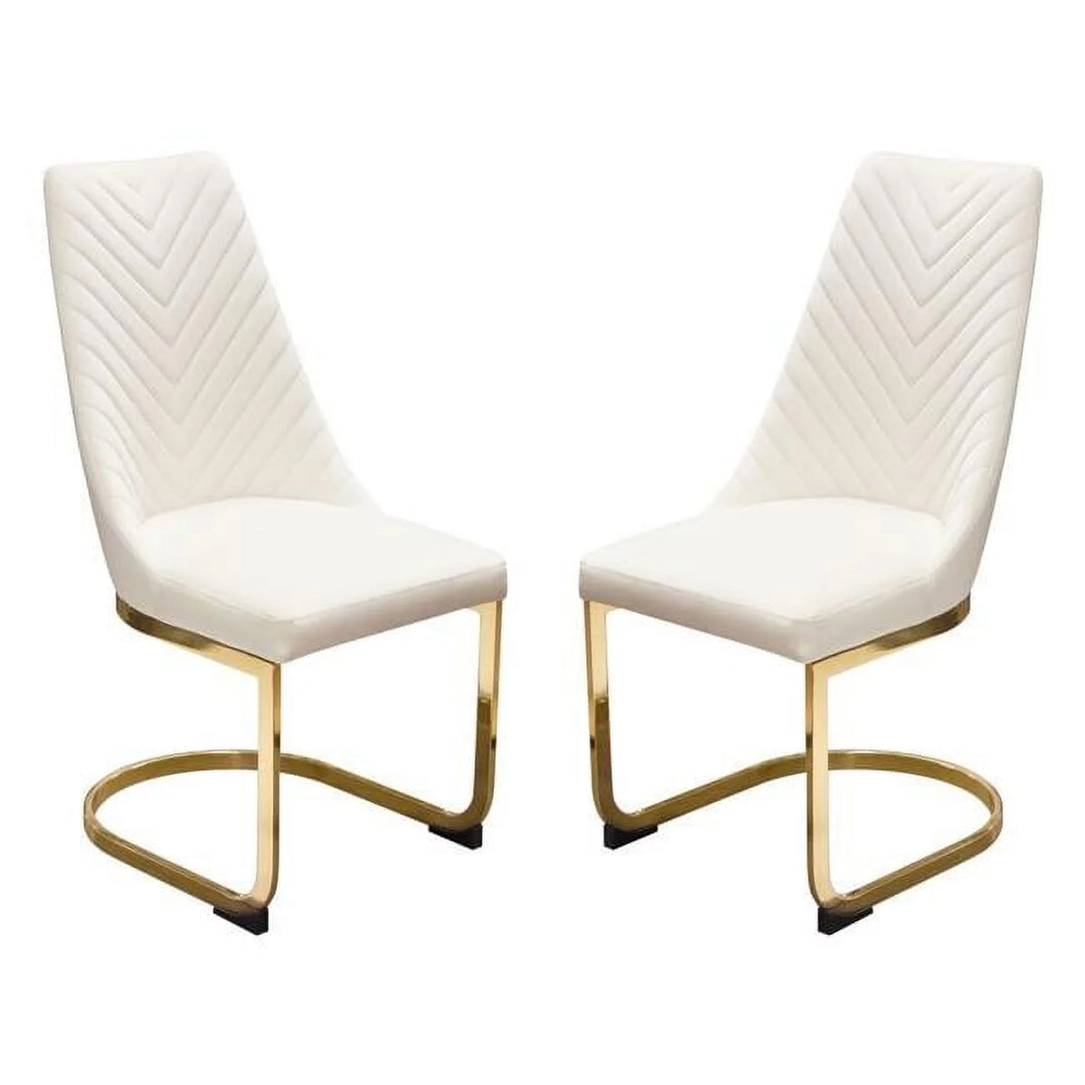 Cream Velvet Dining Chairs Set of 2 X5374