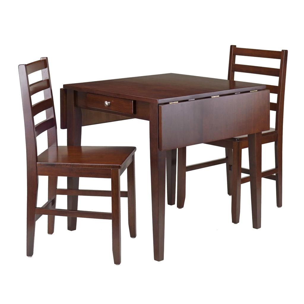 3-Pc Drop Leaf Table & Ladder Back Chairs Dining Set D5680