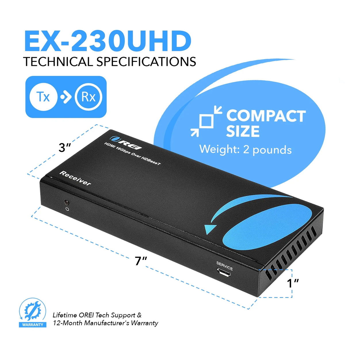 4K UltraHD Extender over HDBaseT Balun 18Gbps Over CAT 5/6/7 Ethernet Cable W385666