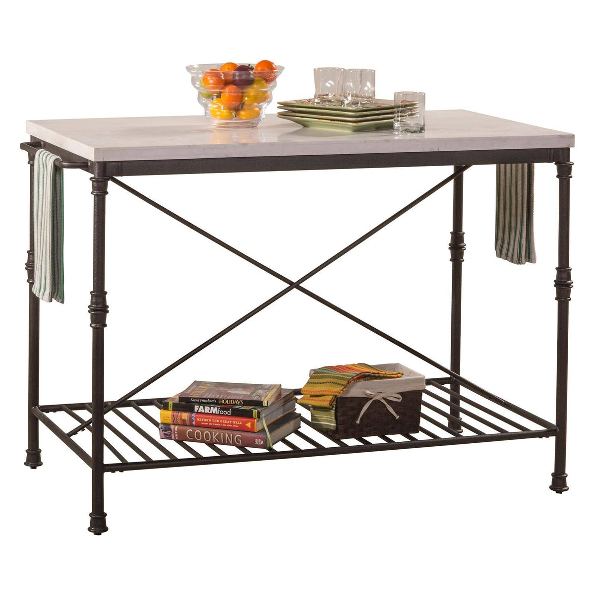 Textured Black Metal Kitchen Island A318