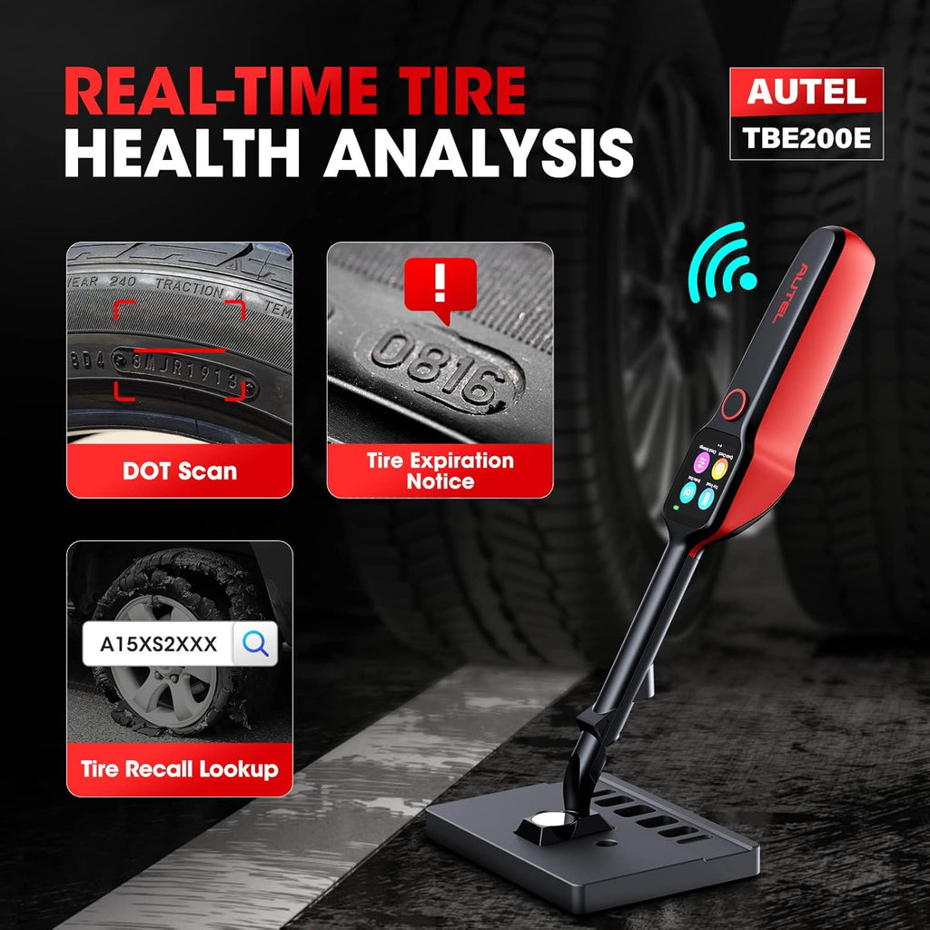 Tire Tread Depth Scan Tool Brake Disc Wear Scanner with 1.65” AMOLED Touchscreen Dual Cameras DOT Scan M6477