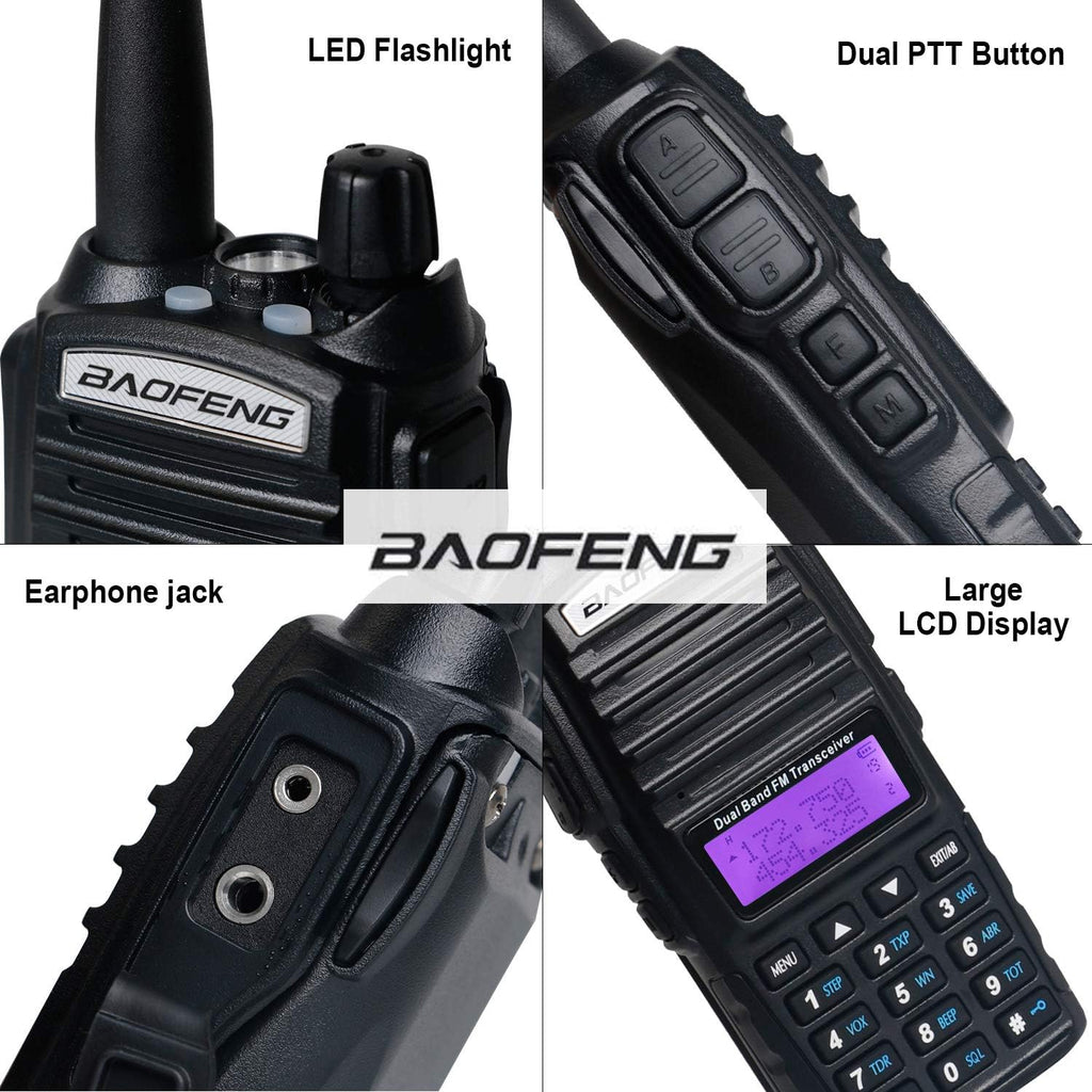 High Power 2 Way Radio with Programming Cable and Speaker Mic Pack of 2 H347923