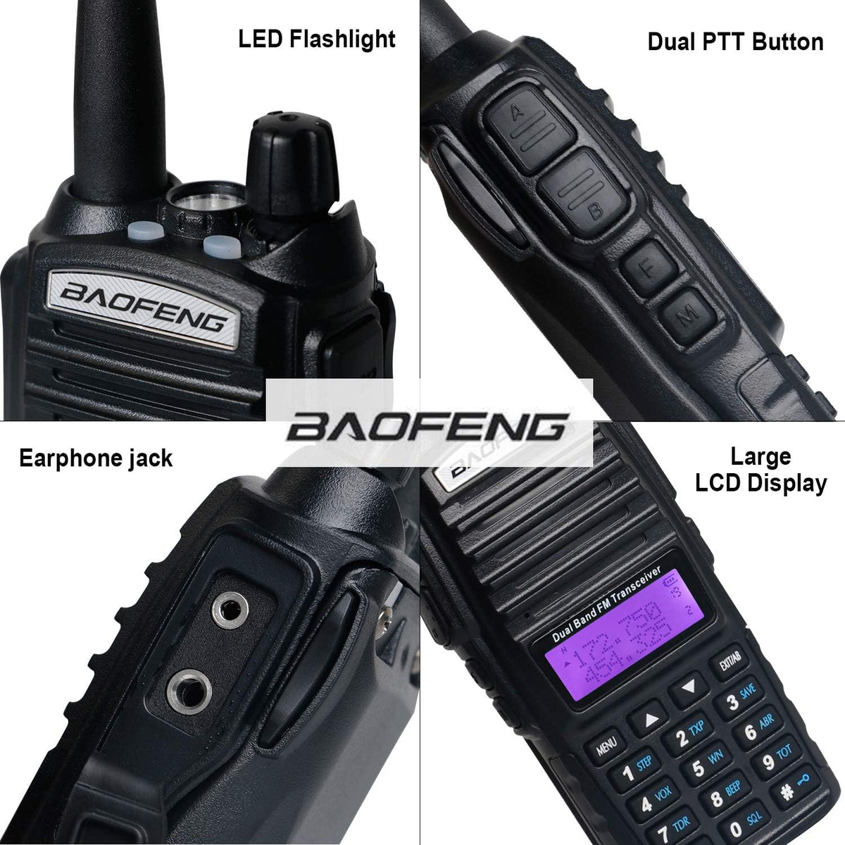 High Power 2 Way Radio with Programming Cable and Speaker Mic Pack of 2 H347923