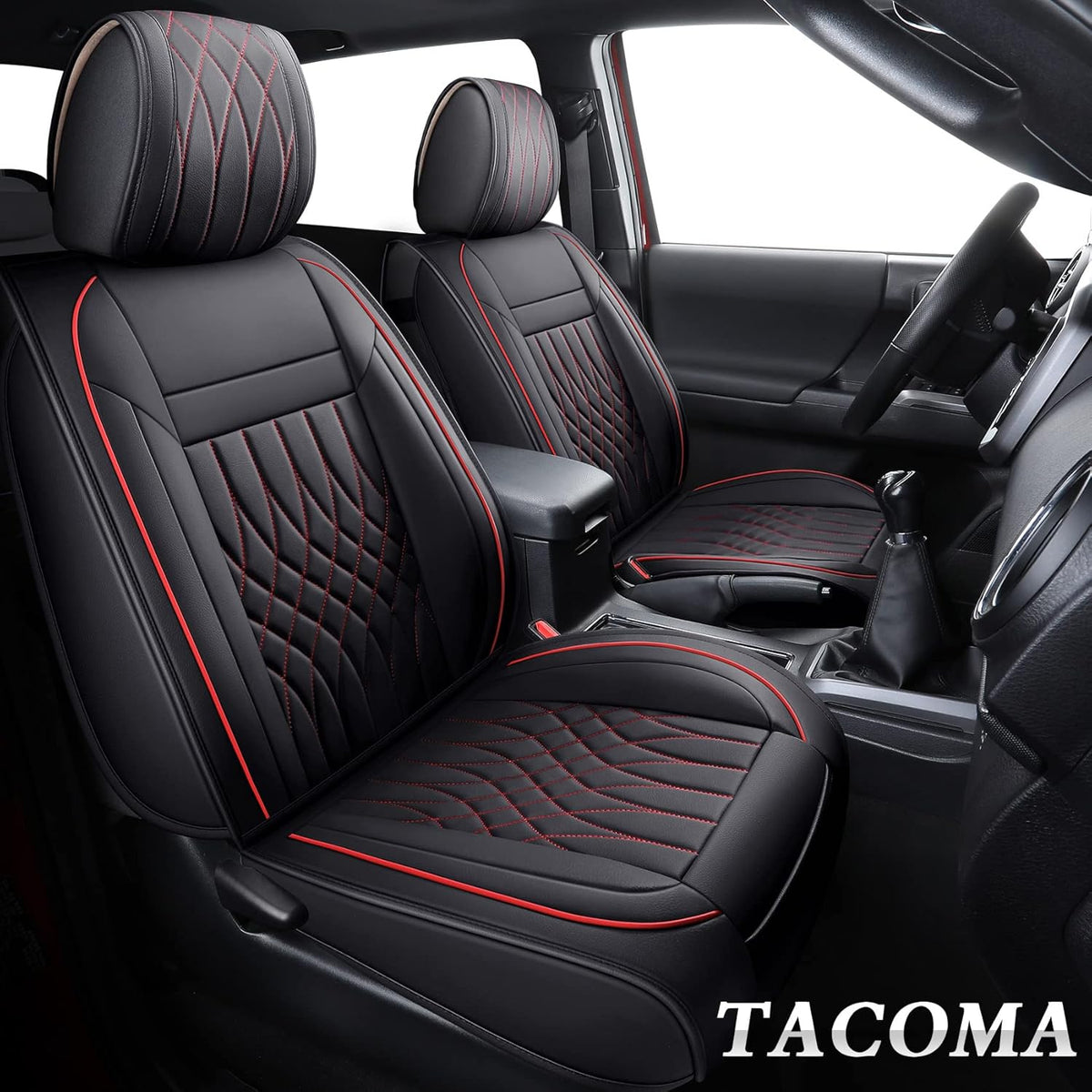 Toyota Tacoma Seat Covers 2005-2022 Crew Double Cab Pickup Airbag Compatible 5 PCS Full Set X3659
