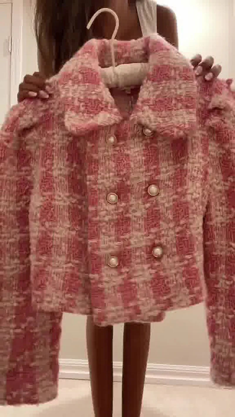 Two Piece Tweed Skirt Suit A615