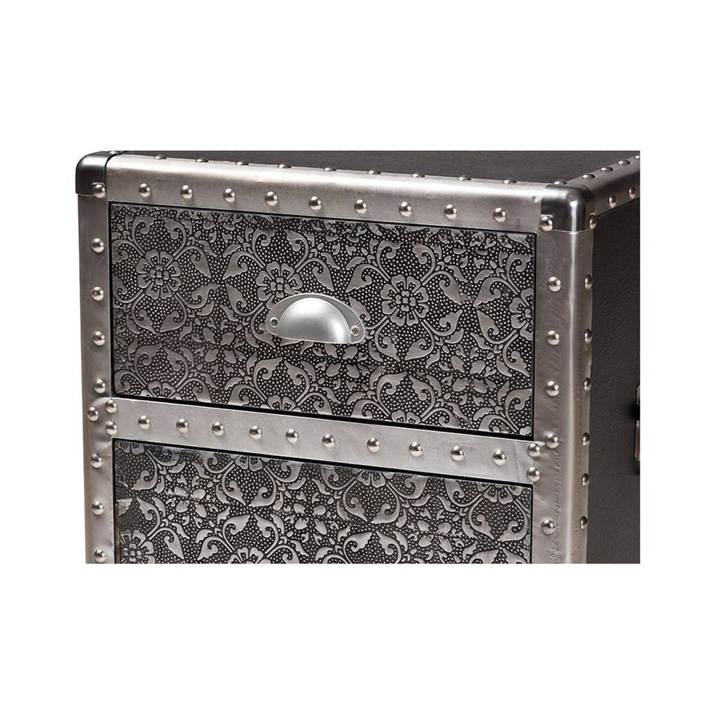 Silver Metal Accent Cabinet N34774