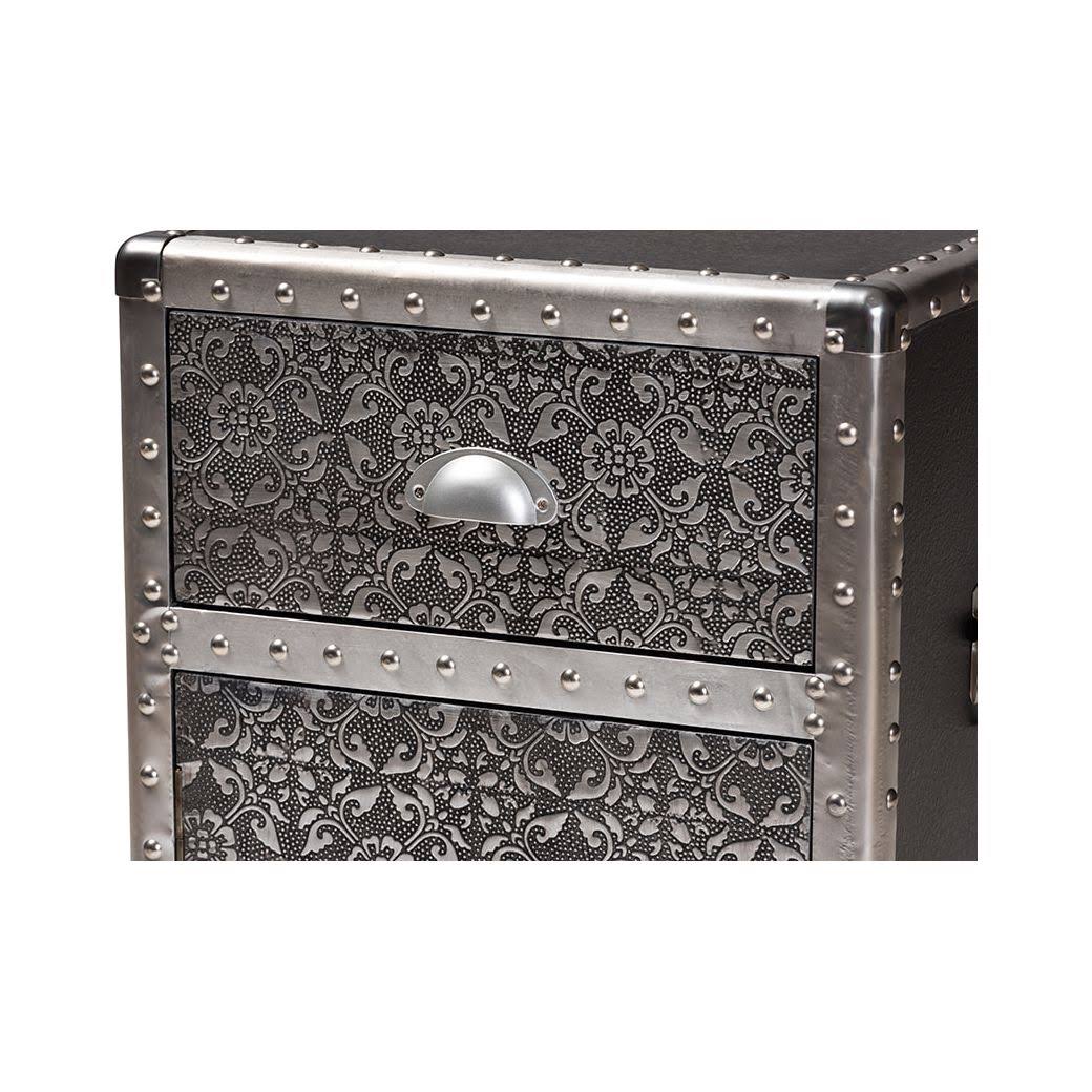 Silver Metal Accent Cabinet N34774