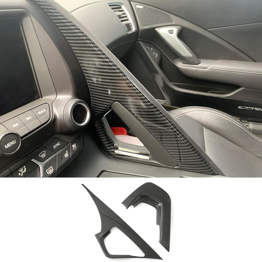 Carbon Fiber Central Control Armrest Cover Trim for 2014-2019 Chevrolet Corvette C7 C944847
