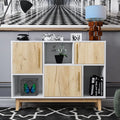 White and Oak Storage Cabinet with Door J92433