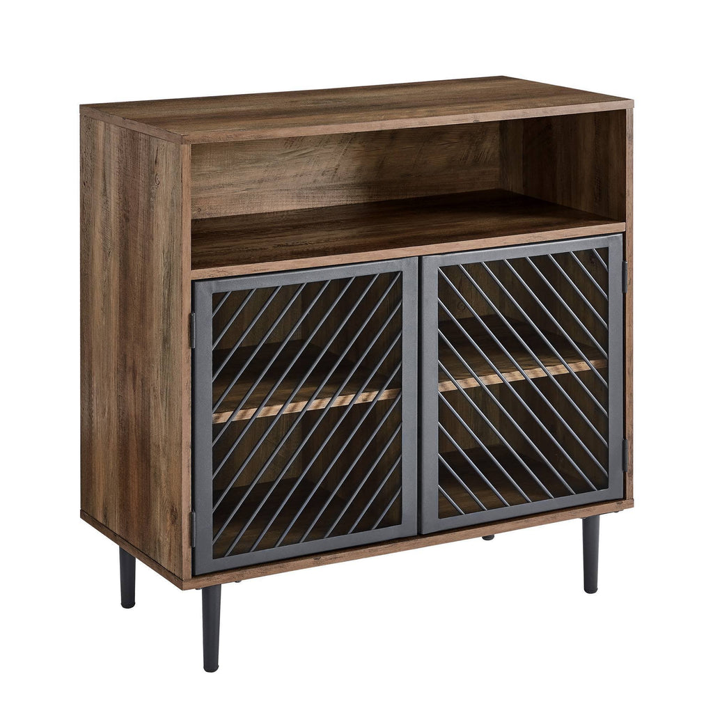 Industrial Modern Metal Door Accent Cabinet Brown H972946