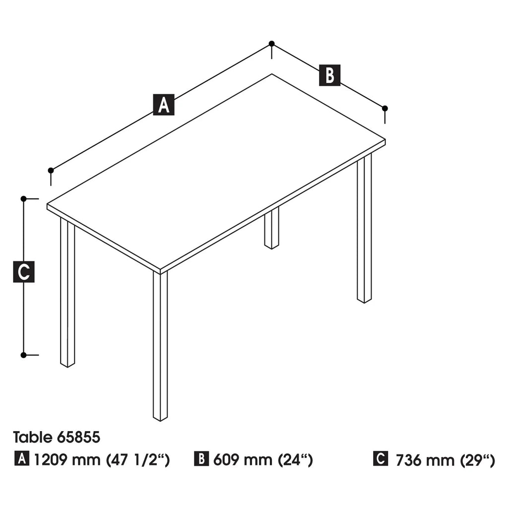 48W Table Desk with Square Metal Legs F207