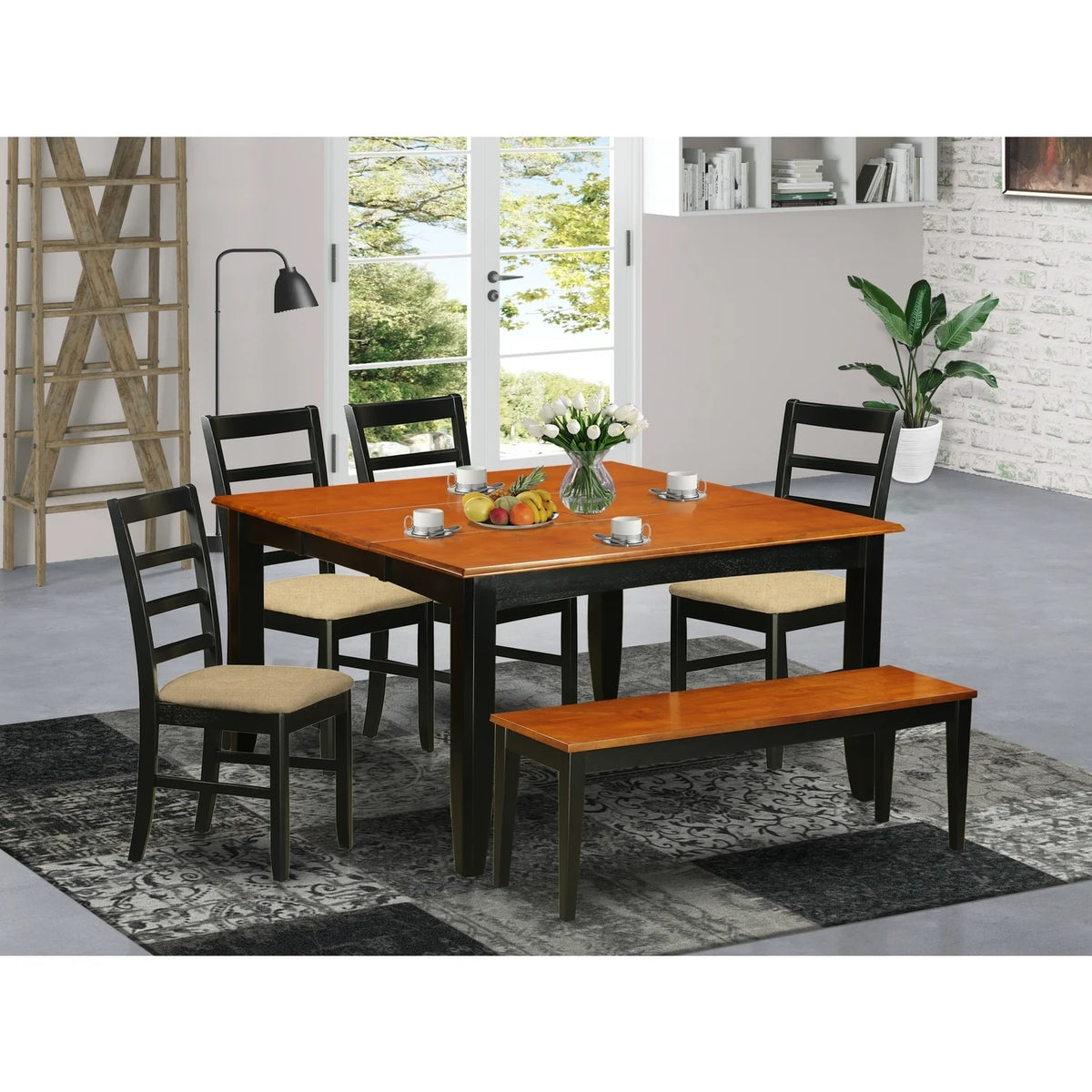 Kitchen Table and 4 Chairs with Bench U64219
