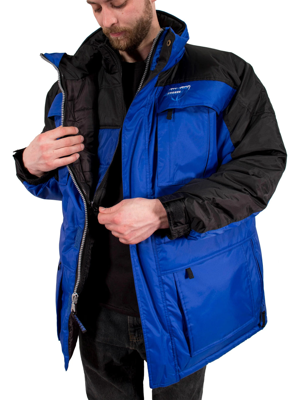 3in1 Winter Jacket Coat Parka & Vest (4XL, Blue) V6208