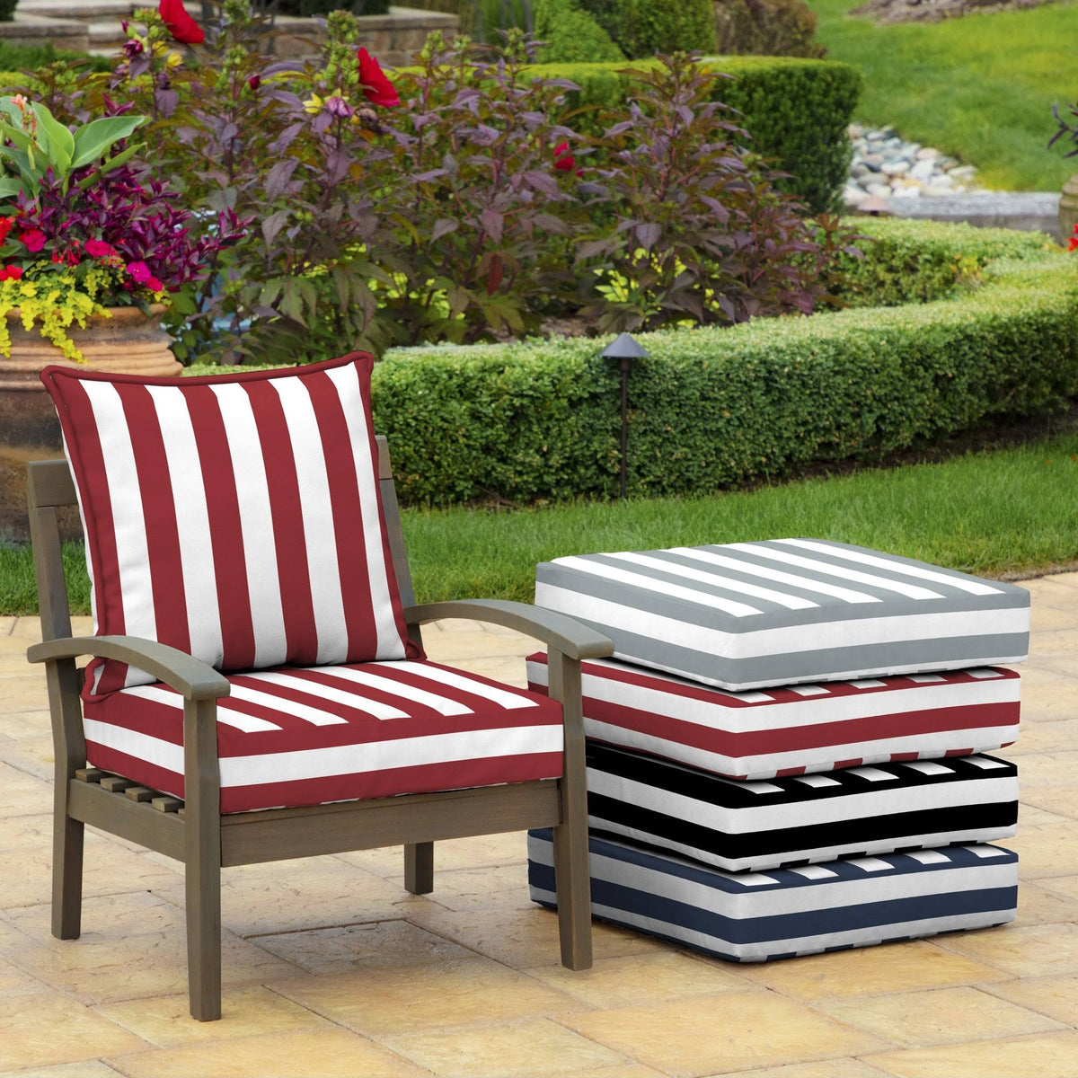 Cabana Stripe Outdoor Deep Seat Set K75870