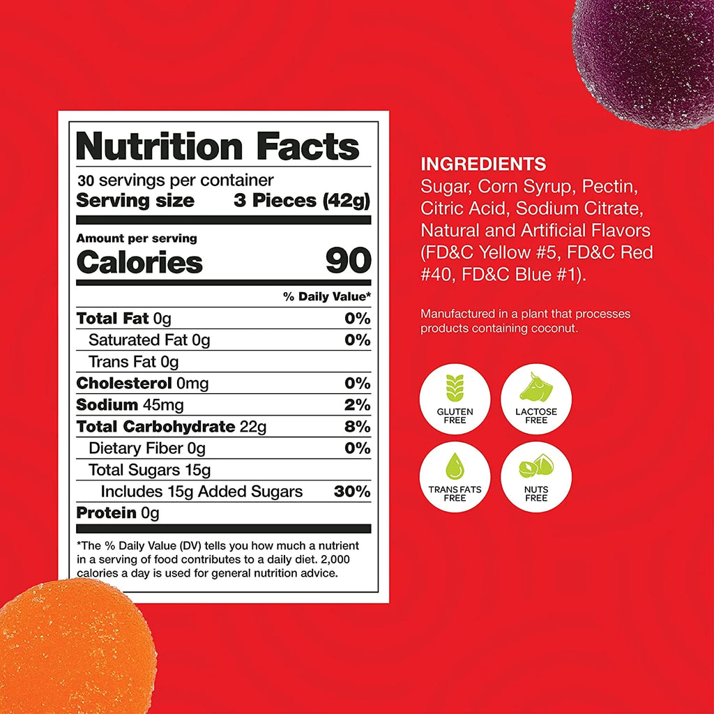 Assorted Jelly Fruit Disk Patties Candy, Individually Wrapped, Vegan, Gluten Free - 2 Pound Bag R619775